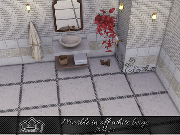 Sims 4 — Marble in Off White Beige floor5 by Emerald — Marble in off white beige is a natural stone with a unique,