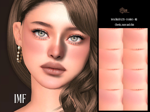 Sims 4 — IMF Vera Blush N.215 by IzzieMcFire — Soft blush on the cheeks, nose and chin! Vera Blush N.215 contains 8