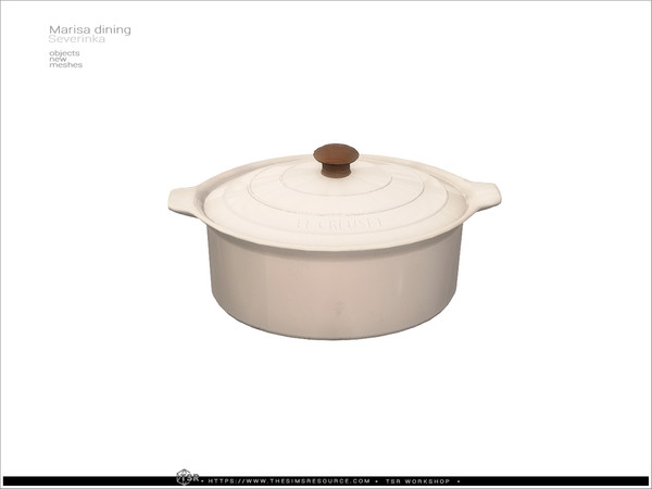 Sims 4 — Marisa - casserole big by Severinka_ — Delicate beige and deep shades of green combined with natural wood and