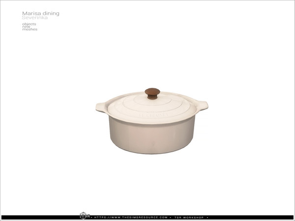 Sims 4 — Marisa - casserole small by Severinka_ — Delicate beige and deep shades of green combined with natural wood and