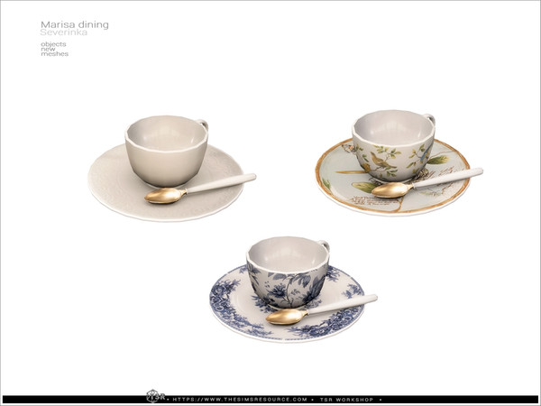Sims 4 — Marisa -  tea pair empty by Severinka_ — Delicate beige and deep shades of green combined with natural wood and