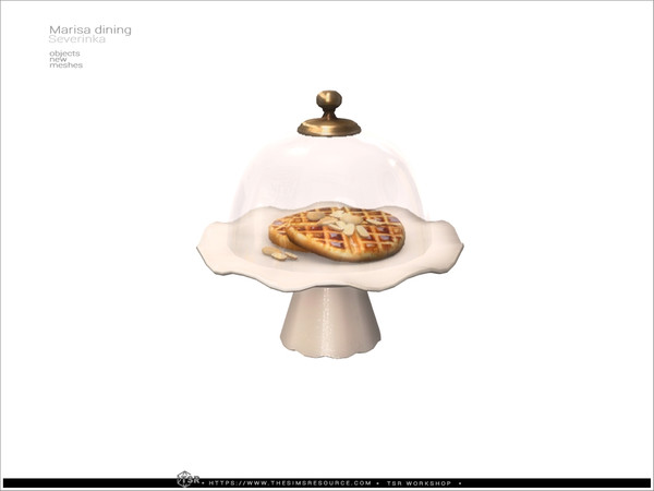 Sims 4 — Marisa - cloche by Severinka_ — Delicate beige and deep shades of green combined with natural wood and aged gold