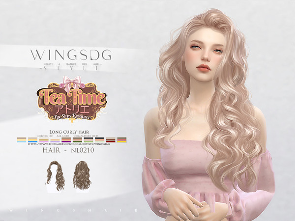 Sims 4 — WINGS-NL0210-Long curly hair by wingssims — Colors:30