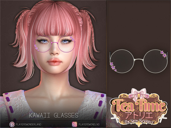 Sims 4 — TEA TIME - Kawaii Glasses by PlayersWonderland — Part of the "Tea Time" Collab on TSR. - 5 Swatches