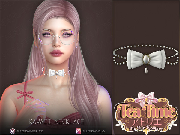 Sims 4 — TEA TIME - Kawaii Necklace by PlayersWonderland — Part of the "Tea Time" Collab on TSR. - 9 Swatches