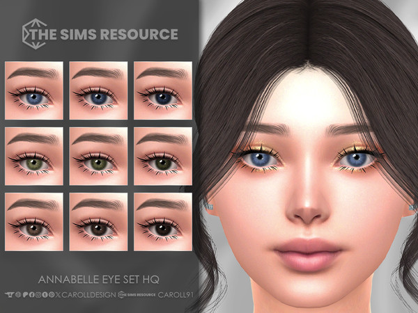 Sims 4 — Caroll91 Annabelle Eyes default HQ by Caroll912 — A set of 9-swatch face paint and default replacement eyes in