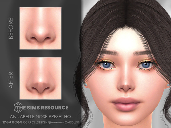 Sims 4 — Annabelle Nose Preset HQ by Caroll912 — A small-sized nose preset with wider nostrils for female Sims. Preset is