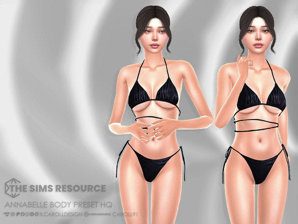 Sims 4 — Annabelle Body Preset HQ by Caroll912 — A slim-sized body preset for female Sims. Preset is suited for Teen -