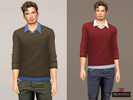 Sims 4 — Sweater with Polo Menswear by remaron — Sweater with Polo for Male Sims, teens to elders in The Sims 4