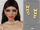 Sims 4 — Gold Butterfly Dangle Earring by Glitterberryfly — A dangle butterfly earring set in gold and silver