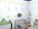 Sims 4 — Little Birds Wallpaper by lavilikesims — 2 walls in 3 colours each. All wall sizes