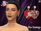 Sims 4 — Chocolate Box Earrings by SunflowerPetalsCC — A pair of heart shaped earrings, one meant to be the chocolate box