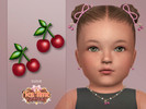 Sims 4 — Tea Time Cherry Earrings Infant by Suzue — New Mesh (Suzue)