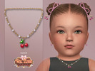 Sims 4 — Tea Time Cherry Necklace Infant by Suzue — New Mesh (Suzue)
