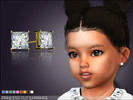 Sims 4 — Princess Cut Crystal Earrings For Toddlers by feyona — Princess Cut Crystal Earrings For Toddlers come with 9