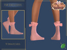 Sims 4 — Tea Time Bow Socks by Pitted0live — Sheer socks with frilly cuffs and big bow details Shoes By Glitterberryfly