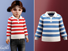 Sims 4 — Toddler - Striped rugby sweater with soft collar and buttons by Garfiel — A classic toddler rugby-style sweater