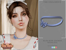 Sims 4 — Blue Bow Choker Necklace by Glitterberryfly — A necklace choker with blue bow design