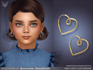 Sims 4 — Swirl Heart Hoop Earrings For Kids by feyona — Swirl Heart Hoop Earrings For Kids come with 8 swatches (4 alpha