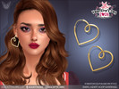 Sims 4 — Swirl Heart Hoop Earrings by feyona — Swirl Heart Hoop Earrings come with 8 swatches (4 alpha + 4 MM style)