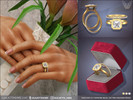 Sims 4 — Asscher Cut Diamond Bezel Setting Wedding Rings by feyona — Asscher Cut Diamond Bezel Setting Wedding Rings come