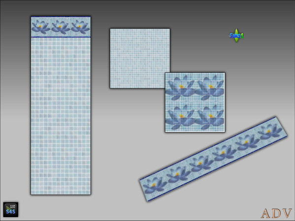 Sims 4 — ADV_Mabra_s4WallFloorSet27_floors by MABRA2 — Set of pool wall and floor and matching pool trim