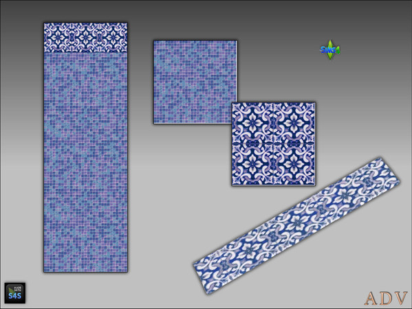 Sims 4 — ADV_Mabra_s4WallFloorSet28_floors by MABRA2 — Set of pool wall and floor and matching pool trim