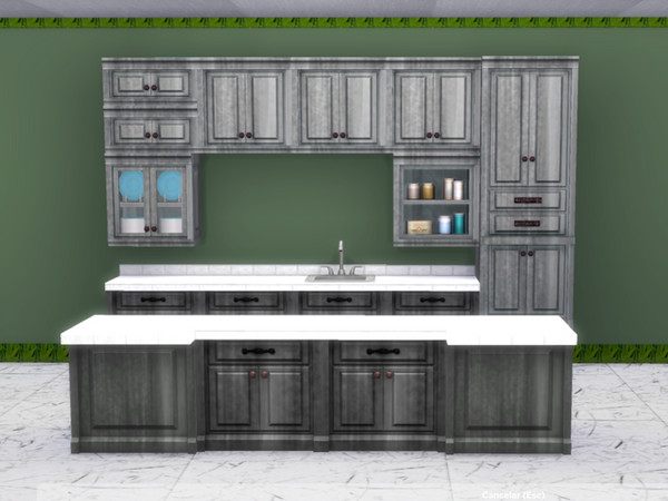 Sims 4 — Cleyne Set Kithcen Wood And Stone Counter by CarineKitana — Cleyne Set Kithcen Wood And Stone -Rustic set of