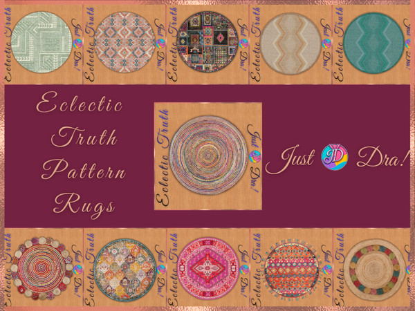 Sims 4 — JustDraven_EclecticTruth_PatternRugs by Draven298 — Eclectic Truth Week continues and today it's all about the