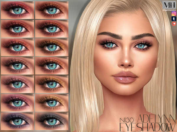 Sims 4 — Adelynn Eyeshadow N130 by MagicHand — Shimmer Eye Makeup in 16 colors - HQ Compatible.