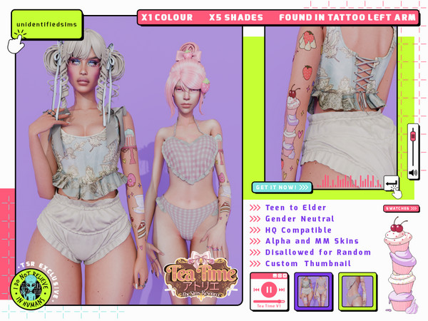 Sims 4 — Tea Time V1 Tattoo by unidentifiedsims — 1 Colour