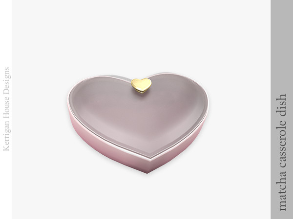 Sims 4 — Matcha Casserole Dish by kerriganhouse — An adorable green and pink baking clutter set.