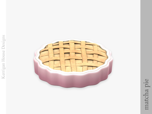 Sims 4 — Matcha Pie by kerriganhouse — An adorable green and pink baking clutter set.