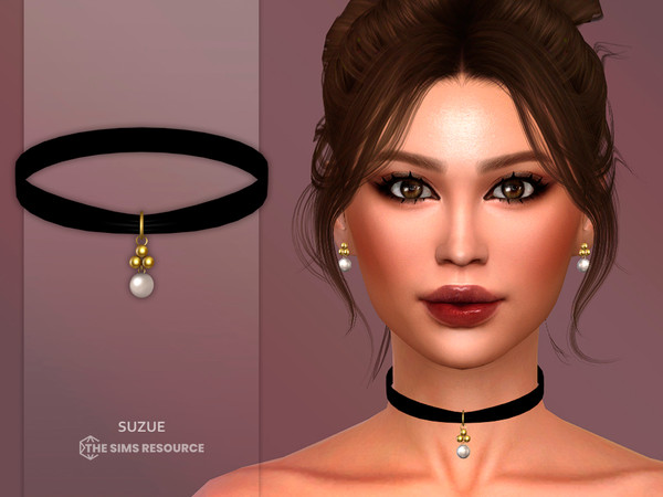 Sims 4 — Lucy Choker by Suzue — New Mesh (Suzue)