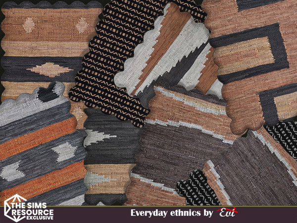 Sims 4 — Every day ethnics by evi — Woolen rugs with ethnic designs for alternative sims