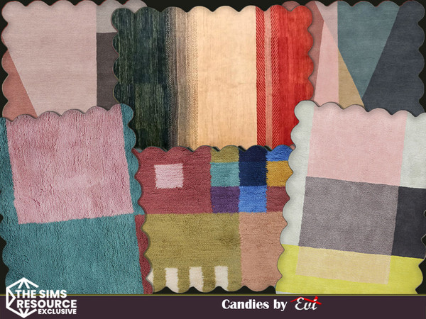 Sims 4 — Candies by evi — Rugs with pastel colours for bedrooms and not only.