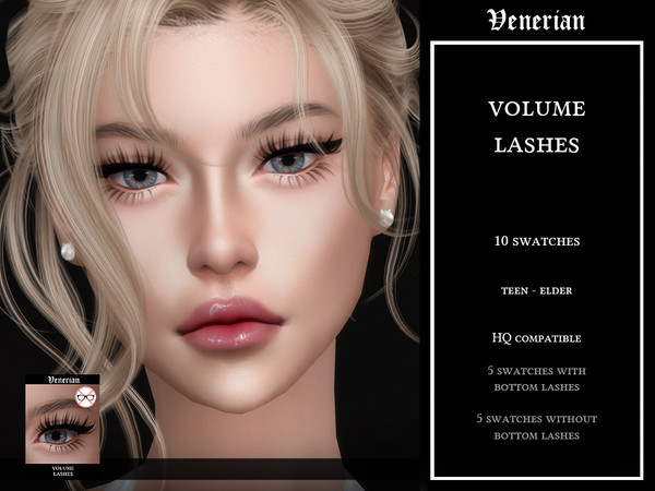 Sims 4 — Venerian_Volume_Lashes_(Rings)_HQ by Venerian — 10 swatches Teen to elder Two versions available: incompatible