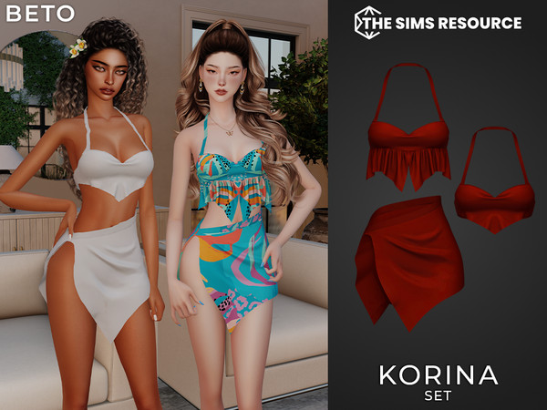Sims 4 — Korina (Set) by Beto_ae0 — Sexy and fun summer outfit, enjoy!