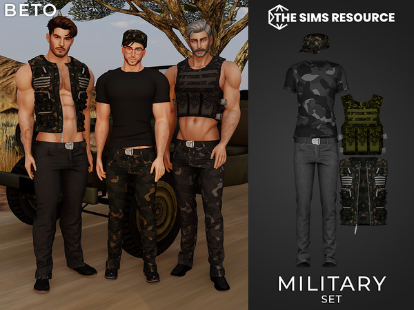Sims 4 — By Beto - Military (Vest V2) by Beto_ae0 — Sexy military-style men's outfit, enjoy!