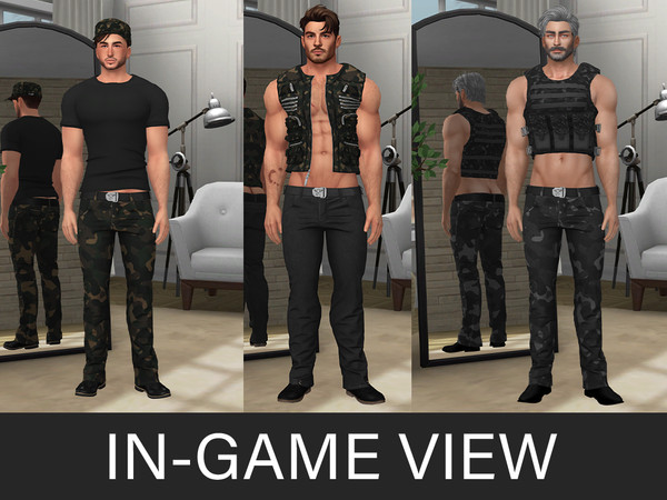 Sims 4 — By Beto - Military (Pants V1) by Beto_ae0 — Sexy military-style men's outfit, enjoy!