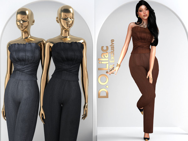 Sims 4 — Sharp Femme Set DO146 Bottom 2161 by DOLilac — Includes: (Top + Bottom)