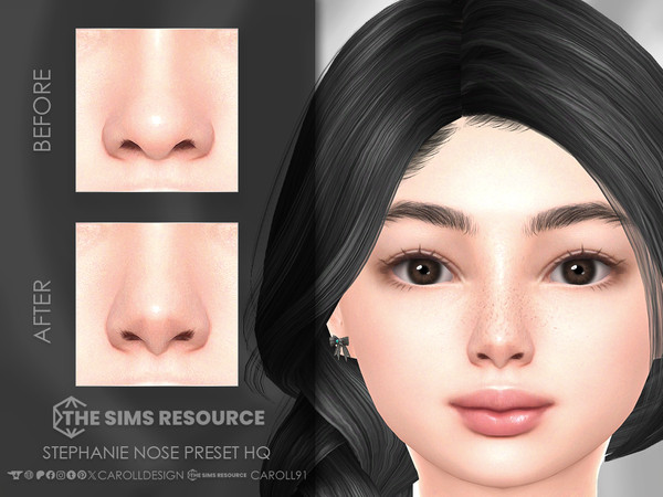 Sims 4 — Stephanie Nose Preset HQ by Caroll912 — A small nose preset for both female and male Sims. Preset is suited for
