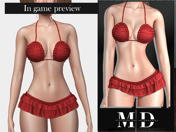 Sims 4 — MYDARLING20 - sexy rose summer bikini set - TOP by Mydarling20 — Outfit Information Age Groups: Teens, Young