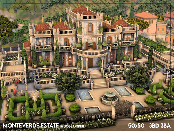 Sims 4 — Monteverde Estate (NO CC) by xogerardine — Monteverde Estate is a grand 3 bedroom home made for old money
