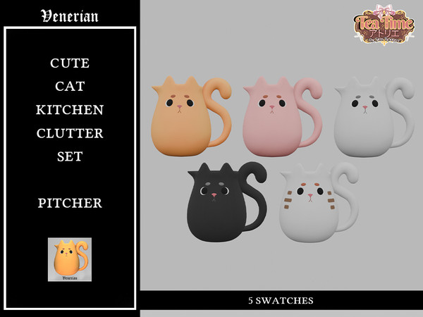 Sims 4 — Cute Cat Kitchen Clutter Set Plate by Venerian by Venerian — dkcnsdlkd