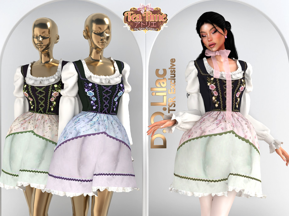 Sims 4 Ruffles The Sims Resource | Ruffles Floral Dress DO2157