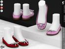 Sims 4 — Shoes KP05- Child by KaTPurpura — Flat shoes for girls with pearl details and a heart