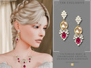 Sims 4 — Victorian Ruby & Champagne Crystal Chandelier Earrings by Glitterberryfly — A wuthering heights inspired