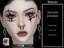 Sims 4 — Crucifix Eyeliner by Venerian by Venerian — 10 swatches Teen to elder No gender or frame restrictions HQ