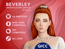 Sims 4 — Beverley Hair Style 4 by qicc — A high ponytail with a scrunchy. - Maxis Match
